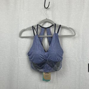 Prana Strappy Sports Bra Crop Top, Size XS, Blue sangria, Yoga! New